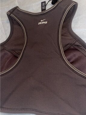 Nike Brown Racerback Sports Bra with Contrast Stitching